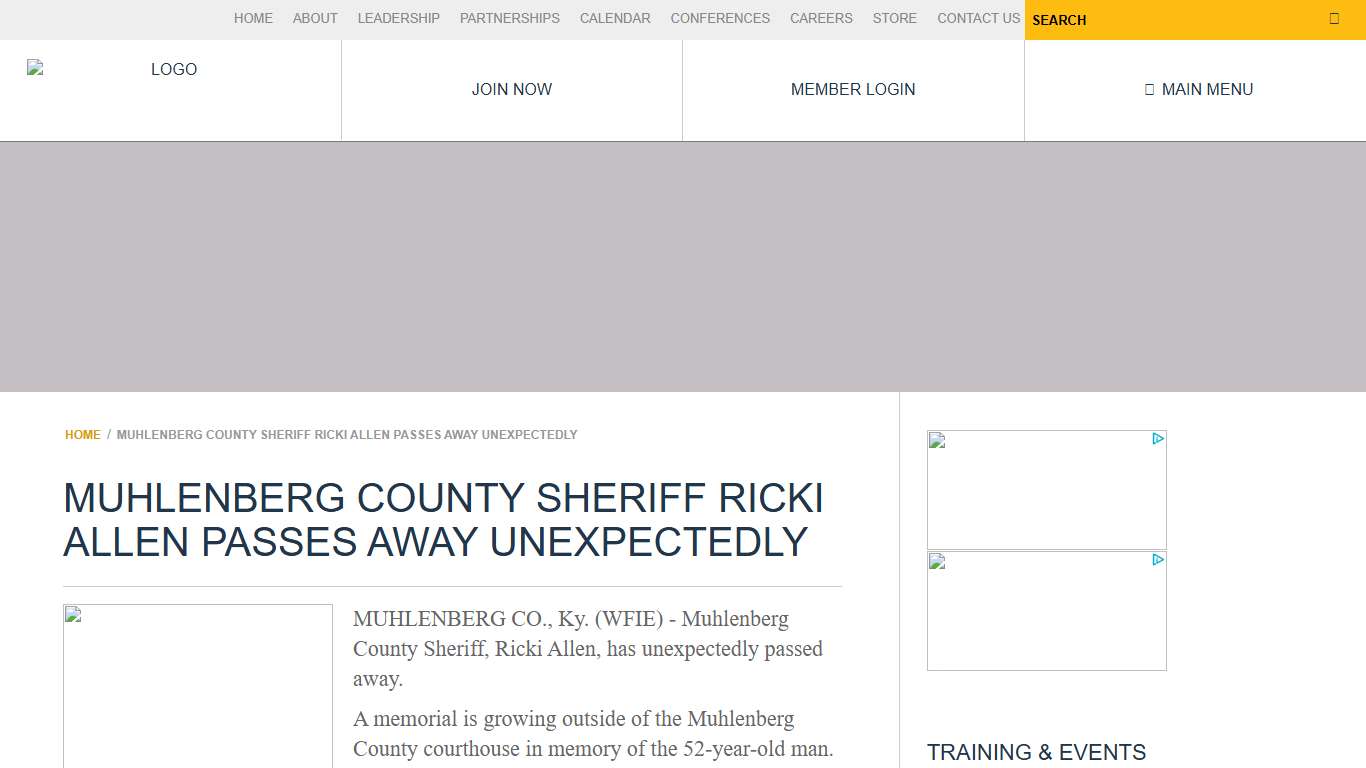 Muhlenberg County Sheriff Ricki Allen Passes Away Unexpectedly NATIONAL SHERIFFS’ ASSOCIATION