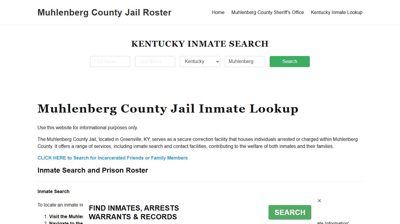 Muhlenberg County Jail Roster Lookup, KY, Inmate Search